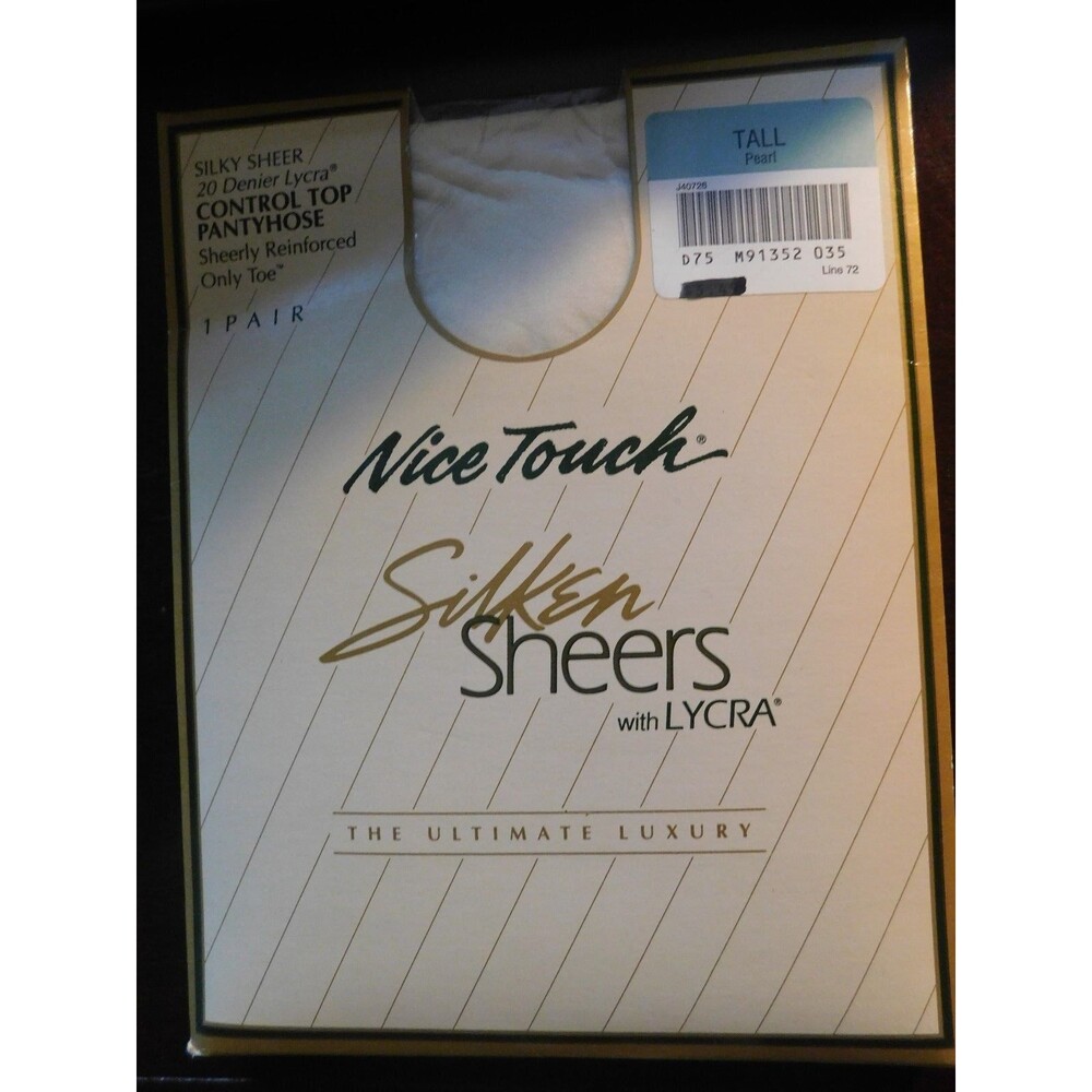 Nice Touch Silken Sheers Control Top Pantyhose Pearl Size Tall